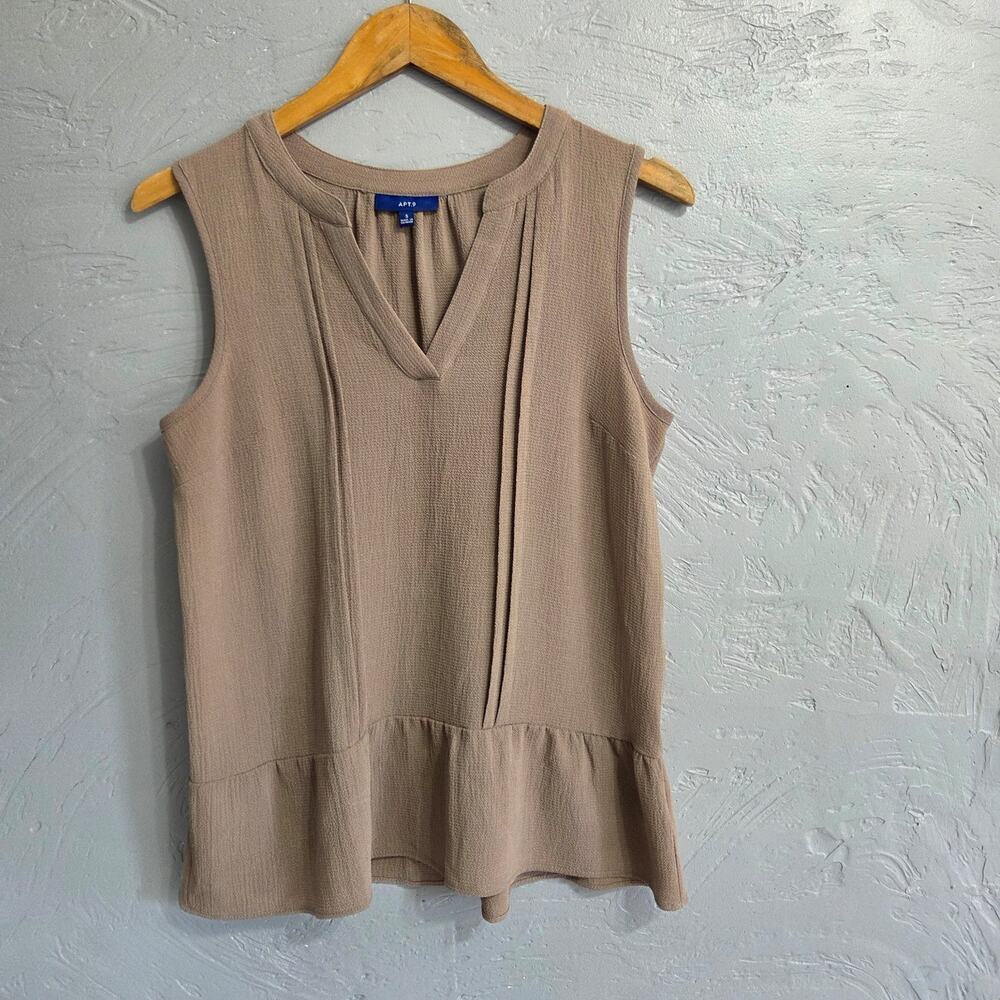 Apt. 9 sleeveless taupe blouse womans size Small